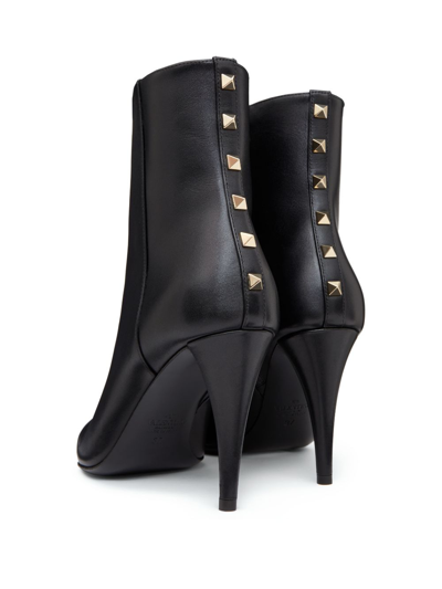 Shop Valentino Rockstud 90mm Leather Ankle Boots In Black