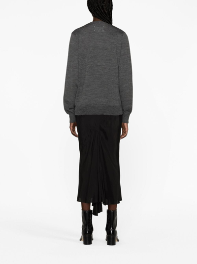 Maison Margiela Bat-print Wool Jumper In Grey