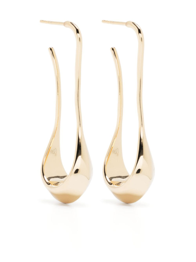 Shop Lemaire Short Drop Earrings In Gold
