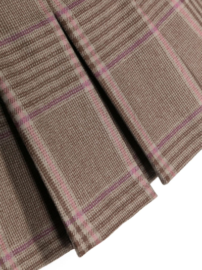 Bonpoint Brown Tutti Check Print Pleated Skirt In Brown