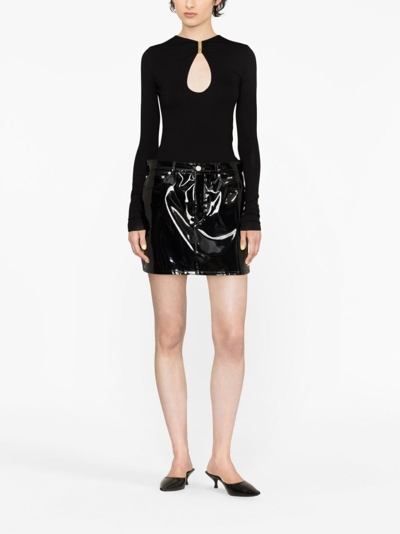 Manurí Long-sleeve Cut-out T-shirt In Black