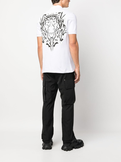 Plein Sport Ss Statement Logo-patch T-shirt In White