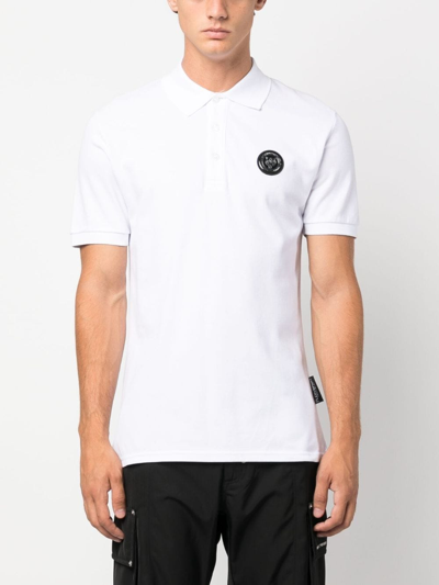 Plein Sport Ss Statement Logo-patch T-shirt In White