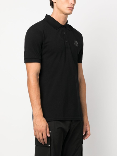 Shop Plein Sport Ss Thunder Tiger Cotton Polo Shirt In Black