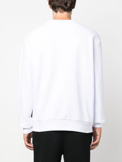 Plein Sport Logo-patch Cotton Sweatshirt In White