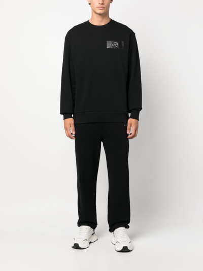 Shop Plein Sport Logo-patch Cotton Sweatshirt In Black