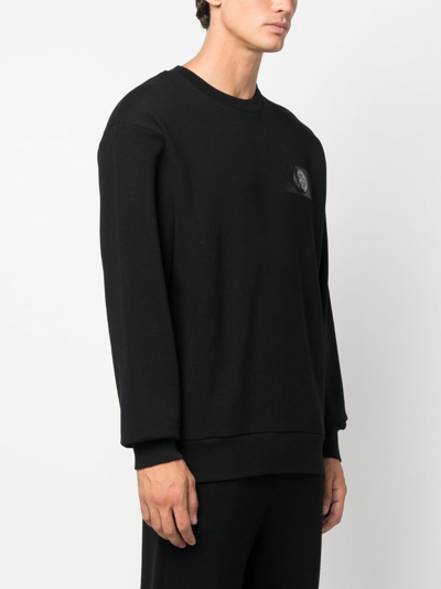 Shop Plein Sport Logo-patch Cotton Sweatshirt In Black