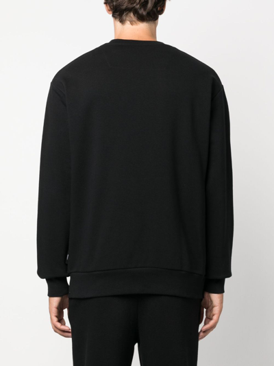 Plein Sport Logo-patch Crew Neck Sweatshirt In Black