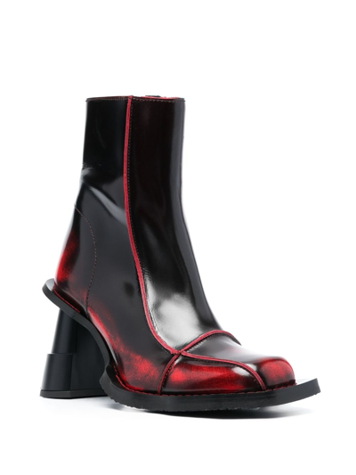 Henrik Vibskov Elle Driver Heel 100mm Leather Boots In Red