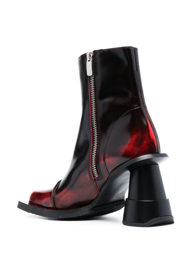 Henrik Vibskov Elle Driver Heel 100mm Leather Boots In Red
