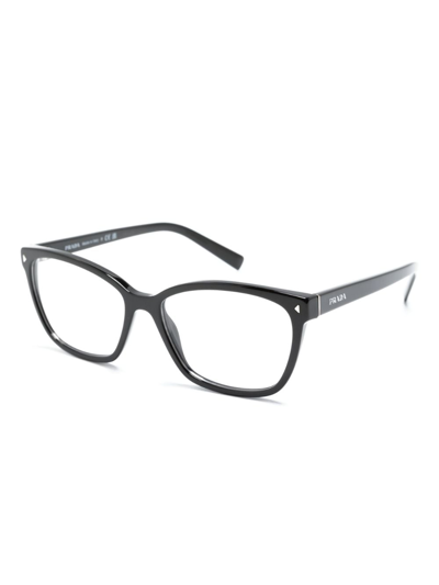 Shop Prada Logo-print Square-frame Glasses In Black