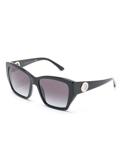 Shop Bvlgari Gradient-effect Square-frame Sunglasses In Black