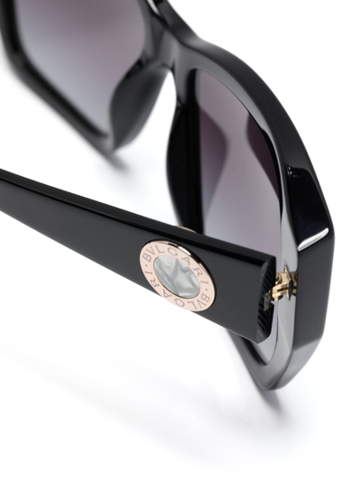 Shop Bvlgari Gradient-effect Square-frame Sunglasses In Black