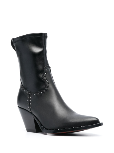Shop Sonora 85mm Studded Leather Boots In Black