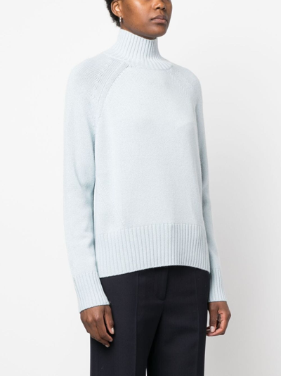 Shop Allude High-neck Knitted Jumper In Blue
