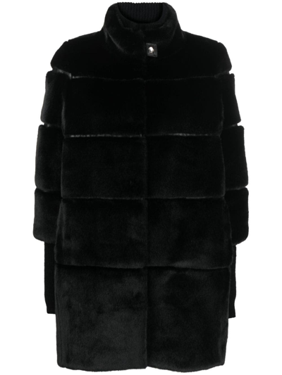 Shop Patrizia Pepe Faux-fur Coat In Black