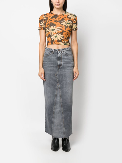 Shop 3x1 Charlotte Denim Skirt In Grey