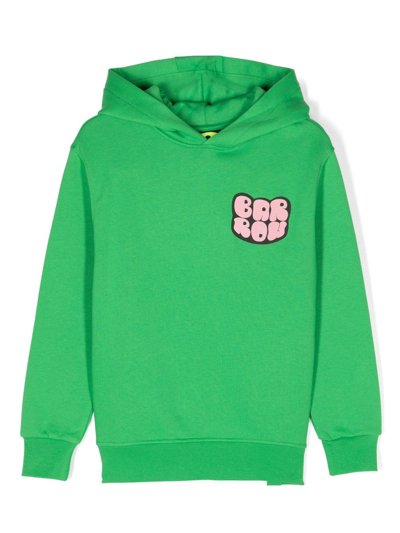 Barrow Logo-print Cotton Hoodie In Green