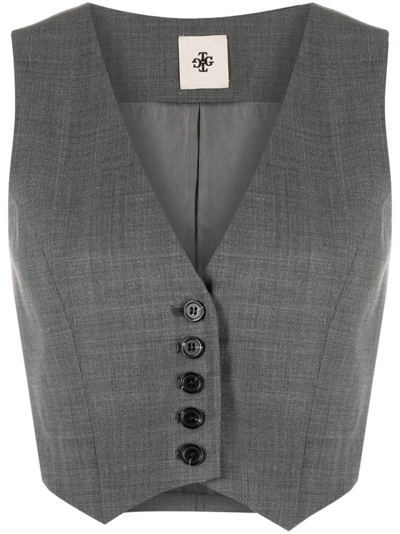 Shop The Garment Pisa V-neck Cropped Vest In Grey