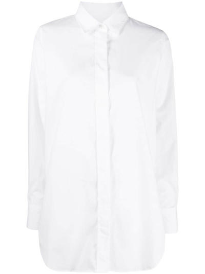 Shop Closed Split-neck Long Shirt In White