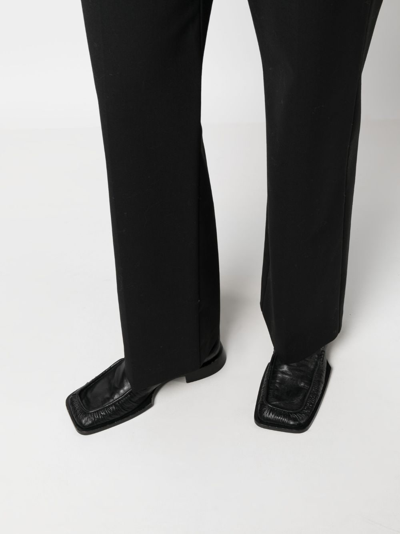 Shop Patrizia Pepe High-waist Straight-leg Trousers In Black