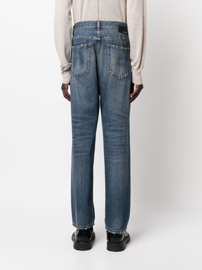 Shop Lardini Distressed Straigh-leg Jeans In Blue