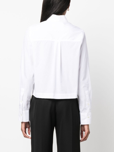 Shop Closed Spread-collar Cropped Shirt In White