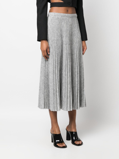 Shop Ermanno Scervino High-waist Pleated Skirt In Grey