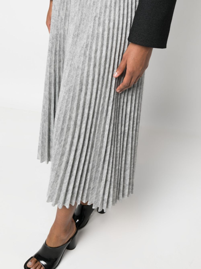 Shop Ermanno Scervino High-waist Pleated Skirt In Grey