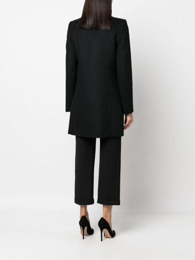 Shop Patrizia Pepe Double-breasted Wool-blend Coat In Black