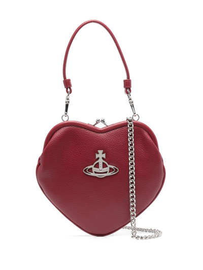 Shop Vivienne Westwood Belle Orb-plaque Clutch Bag In Red
