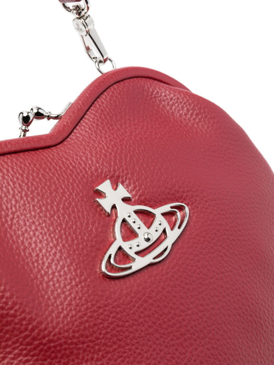 Shop Vivienne Westwood Belle Orb-plaque Clutch Bag In Red