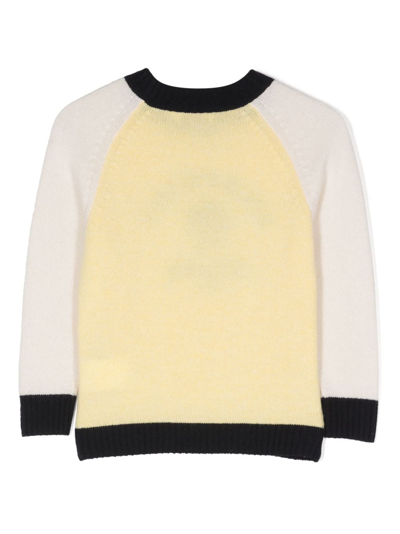 Shop Bonpoint Logo-embroidered Wool Sweatshirt In Yellow