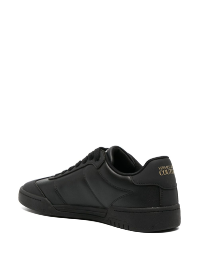Shop Versace Jeans Couture Brooklyn V-emblem Sneakers In Black