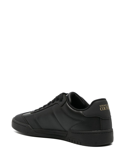 Versace Jeans Couture Brooklyn Leather Low-top Sneakers In Black