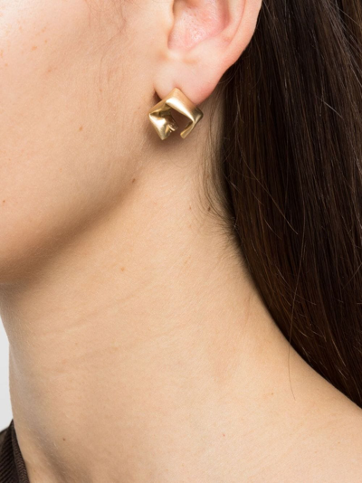Completedworks Folded, Then Crumpled Earrings In Gold