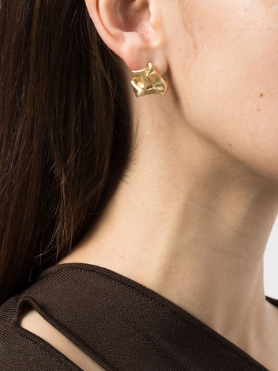 Completedworks Folded, Then Crumpled Earrings In Gold