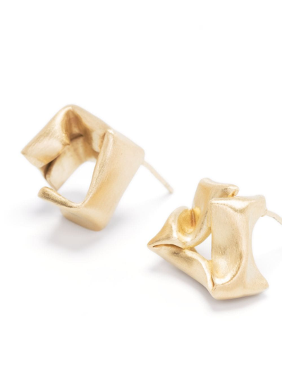Completedworks Folded, Then Crumpled Earrings In Gold