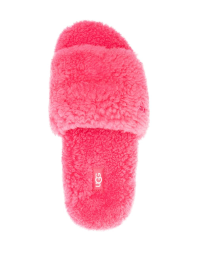 Shop Ugg Maxi Curly Scuffeta Shearling Slides In Pink