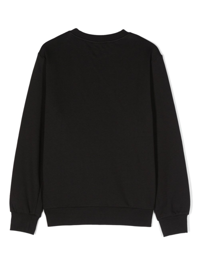 Balmain Logo-embellished Cotton Sweatshirt In Black