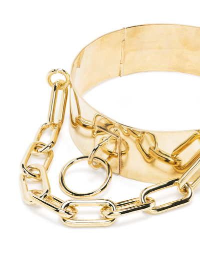 Shop Natasha Zinko Chain-detail Silver Choker Necklace In Gold