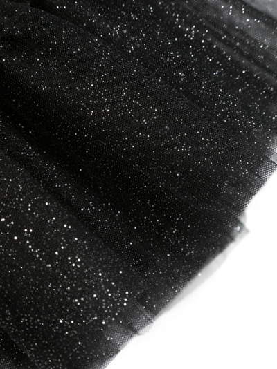 Shop Msgm Glitter-embellished Flared Dress In Black