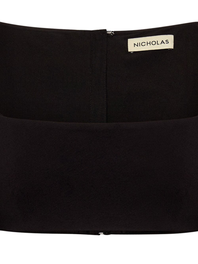 Nicholas Garima Cropped Long-sleeve Top In Black