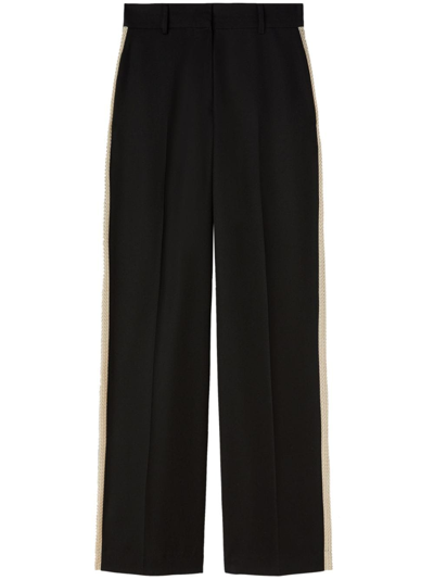 Palm Angels Cropped Track Pants In Black