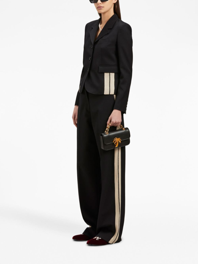 Palm Angels Cropped Track Pants In Black