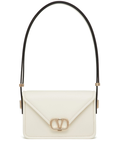 Shop Valentino Small Letter Shoulder Bag In White