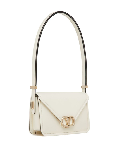 Shop Valentino Small Letter Shoulder Bag In White