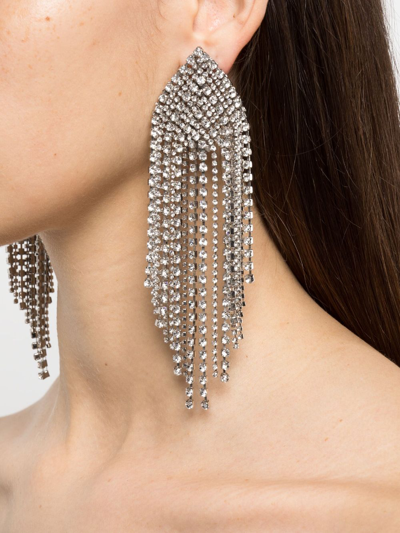 Shop Alexandre Vauthier Crystal-embellished Drop Earrings In Silver