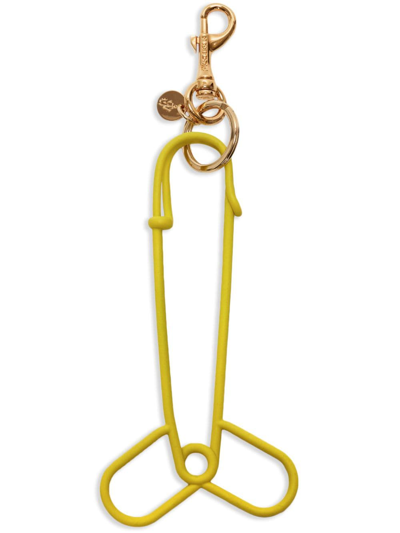 Shop Jw Anderson Logo-plaque Keyring In Yellow