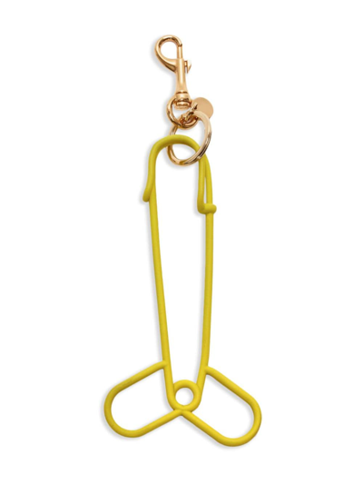 Shop Jw Anderson Logo-plaque Keyring In Yellow
